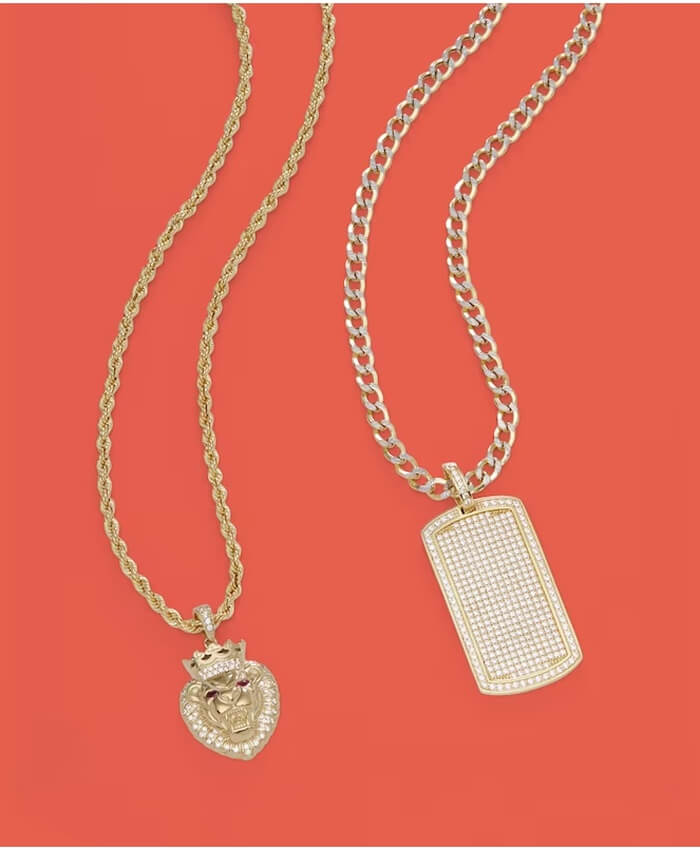 Cuban Curb Chain Necklace in 10K Semi-Solid Two-Tone Gold - 22